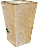 Granimex Embudo Beige Keramik-wasserw&uuml;rfel Mit Pumpe Led-beleuchtung Brunnen