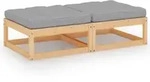 Vidaxl Garden Footstools With Cushions 2 Pcs Solid Pinewood (805740)