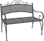 Gartenbank Provence Metall Bank Sitzbank Gartenbank Grau Antik 110x55x93 Bis...