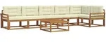 Outdoor-sofagarnitur Mit Kissen 7 Pcs Natur Und Creme Vidaxl