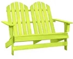 Vidaxl 2-seater Garden Adirondack Chair Solid Fir Wood Green