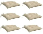 Stuhlkissen 6 Stk. Beige 40x40x7 Cm Oxford-gewebe Vidaxl