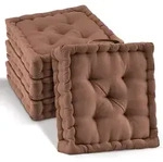 4er Set Bodenkissen Sitzkissen Mila, 40x40cm, Braun