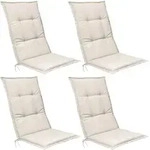 4er Set Hochlehner Auflage Base Hl 120x50x6cm Natur - Beautissu