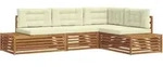 Outdoor-sofagarnitur Mit Kissen 4 St&uuml;ck Natur Und Creme Vidaxl