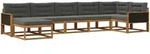 Outdoor-sofagarnitur Mit Kissen 7 Pcs Natur Und Anthrazit Vidaxl