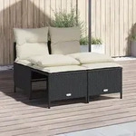 4-tlg. Garten-sofagarnitur Mit Kissen Schwarz Poly Rattan - Vidaxl
