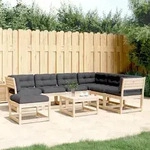 7-tlg. Garten-lounge-set Mit Kissen Massivholz Kiefer - Vidaxl