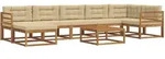 Outdoor-sofagarnitur Mit Kissen 8 Pcs Natur Und Beige Vidaxl