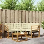 Vidaxl Outdoor Sofa Set With Cushion 5 Pcs Natural And Cream