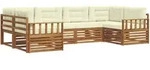 Outdoor-sofagarnitur Mit Kissen 6 Pcs Natur Und Creme Vidaxl
