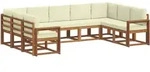 Outdoor-sofagarnitur Mit Kissen 9 Pcs Natur Und Creme Vidaxl