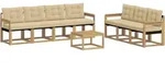 Outdoor-sofagarnitur Mit Kissen 8 Pcs Wei&szlig; Und Beige Vidaxl