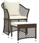 2-tlg. Garten-lounge-set Mit Kissen Braun Poly Rattan Vidaxl