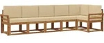 Outdoor-sofagarnitur Mit Kissen 6 Pcs Natur Und Beige Vidaxl