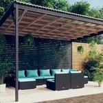 9-tlg. Garten-lounge-set Mit Kissen Schwarz Poly Rattan Vidaxl