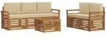 Sofagarnituren 6 Pcs Natur Und Beige Massivholz Akazie Vidaxl