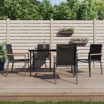 5-tlg. Garten-essgruppe Schwarz Textilene Und Stahl - Vidaxl