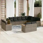 Vidaxl Gartenm&ouml;bel-set Mit Kissen 12 Teile Grau Rattan