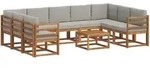 Outdoor-sofagarnitur Mit Kissen 10 Pcs Nat&uuml;rlich Und Hellgrau Vidaxl