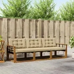 Vidaxl Outdoor Sofa Set With Cushion 3 Pcs Natural And Beige