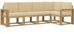 Outdoor-sofagarnitur Mit Kissen 5 Pcs Wei&szlig; Und Beige Vidaxl