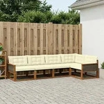 Vidaxl Outdoor Sofa Set With Cushion 5 Pcs Natural And Cream
