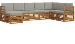 Outdoor-sofagarnitur Mit Kissen 8 Pcs Nat&uuml;rlich Und Hellgrau Vidaxl