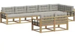 Outdoor-sofagarnitur 6 Pcs Wei&szlig; Und Hellgrau Polyester Vidaxl