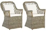 Gartensessel 2er Set Mit Auflagen Maros Rattan Naturfarben
