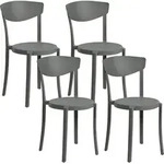 Gartenstuhl 4er Set Vieste Dunkelgrau