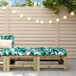 Gartenhocker Mit Kissen 2 Stk. Kiefernholz Impr&auml;gniert - Vidaxl