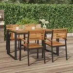 Stapelbare Gartenst&uuml;hle 4 Stk. Massivholz Akazie Und Metall Vidaxl