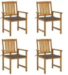 Vidaxl Garden Chairs With Cushions 4 Pcs Solid Acacia Wood