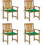Vidaxl Garden Chairs With Cushions 4 Pcs Solid Acacia Wood