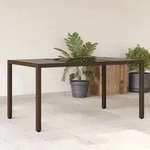 Gartentisch Mit Glasplatte Braun 150x90x75 Cm Poly Rattan Vidaxl