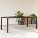 Gartentisch Mit Glasplatte Braun 190x90x75 Cm Poly Rattan Vidaxl