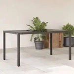 Gartentisch Mit Glasplatte Schwarz 150x90x75 Cm Poly Rattan - Vidaxl