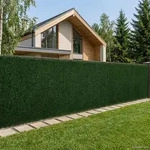Vidaxl Artificial Fence Dark Green 1.5 X 5 M Pvc And Steel