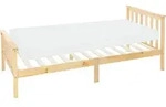 Holzbett 90x200 Cm Natur Mit Matratze H:10cm, Kiefernholz, Massivholz Bettgestell Mit