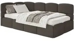 Selsey Cloudy &ndash; Jugendbett 120 Cm, Bettkasten, Chenille, Kopfteil Links, Braun