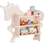 Relaxdays - Kinderregal Einhorn, 2 Offene F&auml;cher, B&uuml;cherregal Kinder, Wand, Hxbxt: