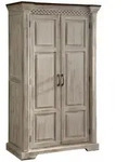 Schrank Mango / Akazie 100x50x180 Wei&szlig; Gewachst Castle-antik 239