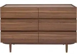 Kommode Mit 6 Schubladen Aus Dunklem Holz B120 Cm Sanaa