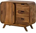 Sideboard Sheesham 90x40x75 Hellbraun Lackiert Mailand 100