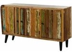 Sideboard Altholz 150x45x86 Mehrfarbig Lackiert Sixties 111