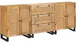 Sideboard 3 Pcs Braun 180 X 33 X 75 Cm Massivholz Mango Vidaxl