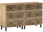 Vidaxl Beistellschr&auml;nke 2 Stk. 60x33x75 Cm Massivholz Mango