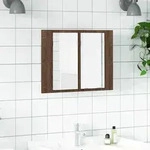Led-spiegelschrank Braun Eichen-optik 60x12x45 Cm Holzwerkstoff Vidaxl