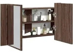 Led-spiegelschrank Braun Eichen-optik 80x12x45 Cm Acryl Vidaxl